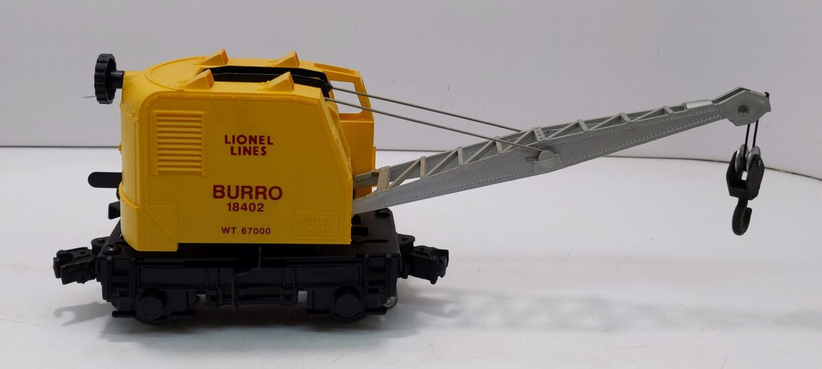 Lionel 6-18402 O Gauge Lionel Lines Operating Burro Crane #18402 LN/Box