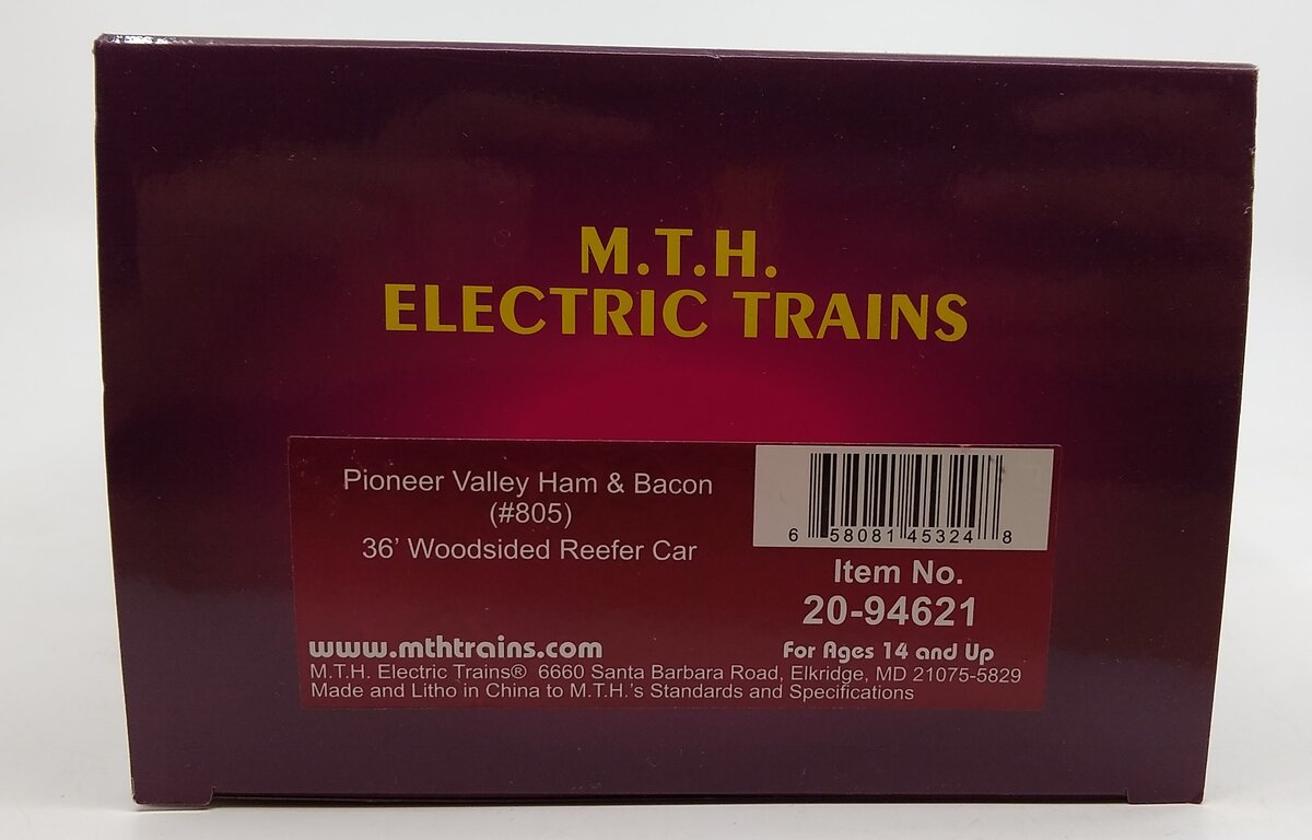 MTH 20-94621 O Pioneer Valley Ham 36' Woodsided Reefer Car #805