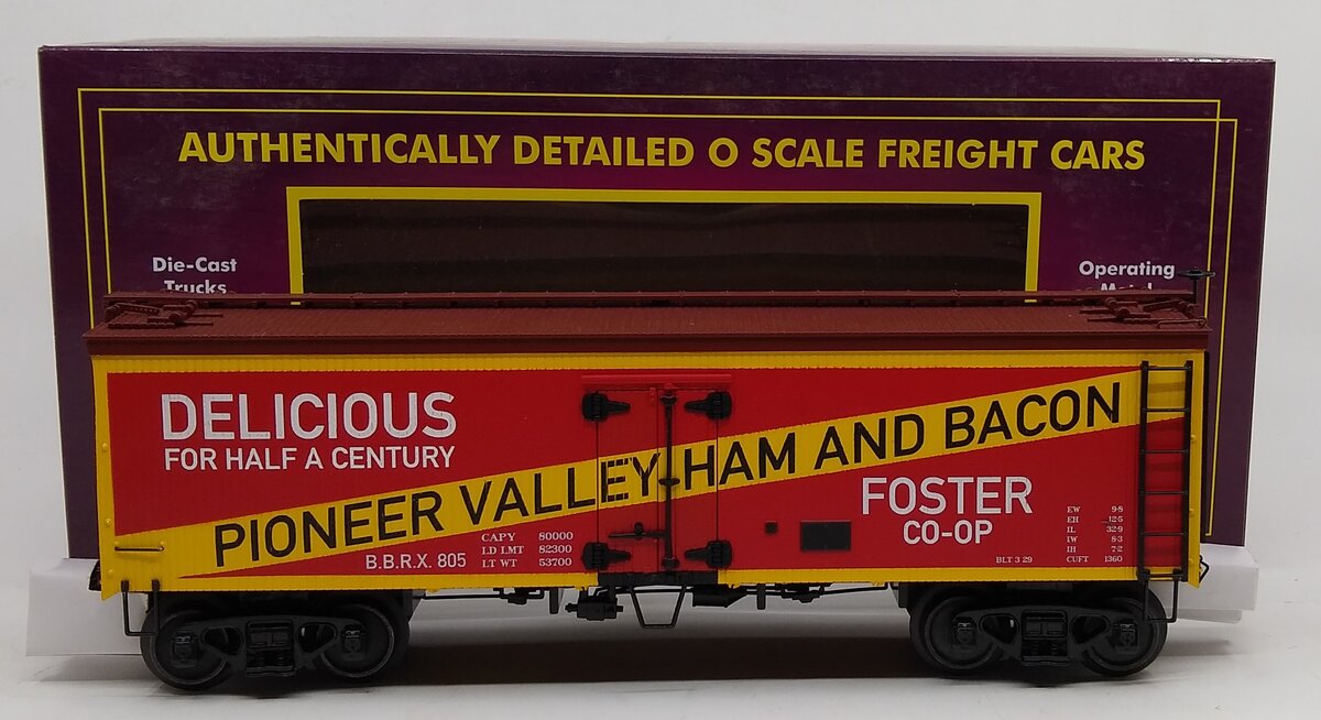 MTH 20-94621 O Pioneer Valley Ham 36' Woodsided Reefer Car #805