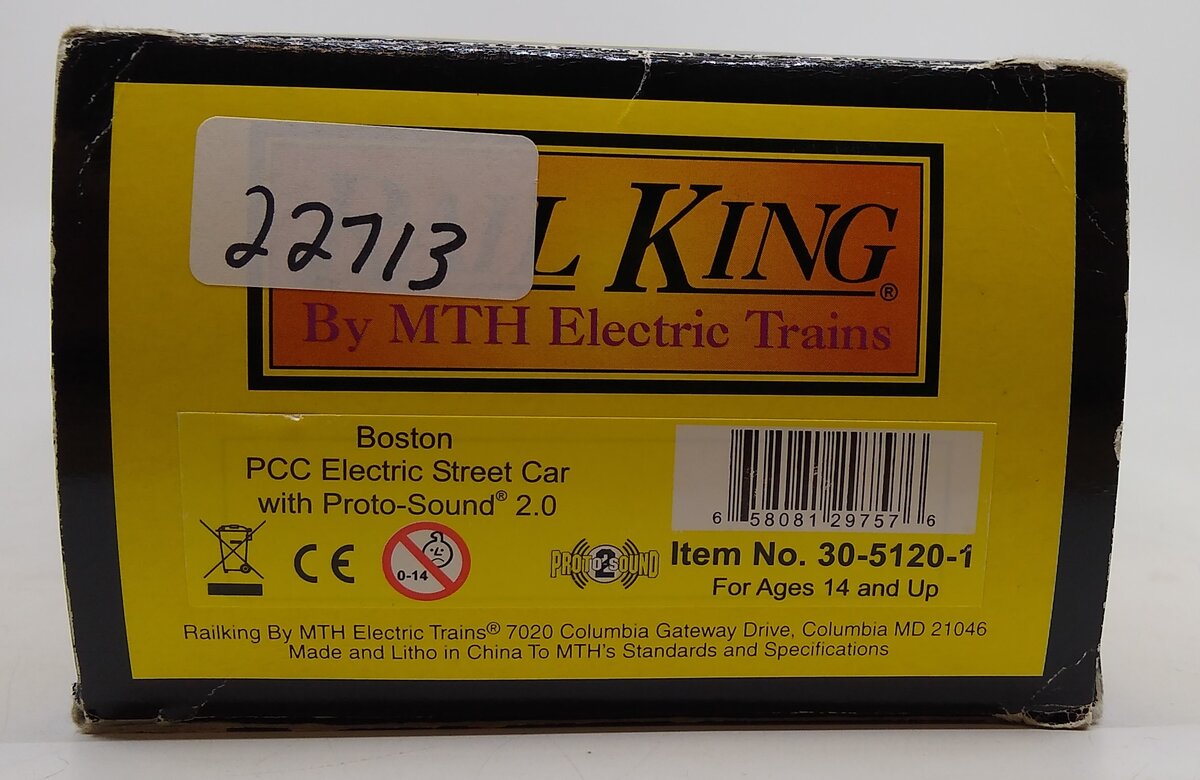 MTH 30-5120-1 Boston PCC Electric Street Car w/ Proto-Sound 2.0 EX/Box