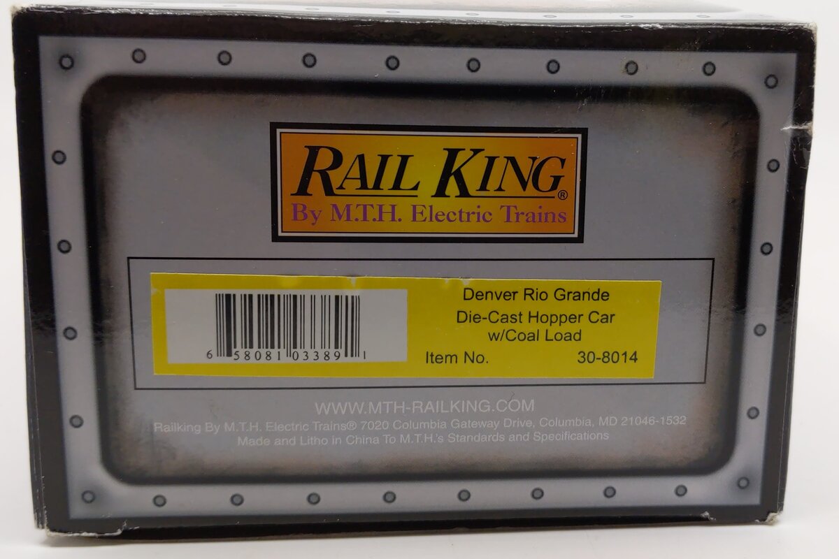 MTH 30-8014 O Denver Rio Grande Die-Cast Hopper Car LN/Box