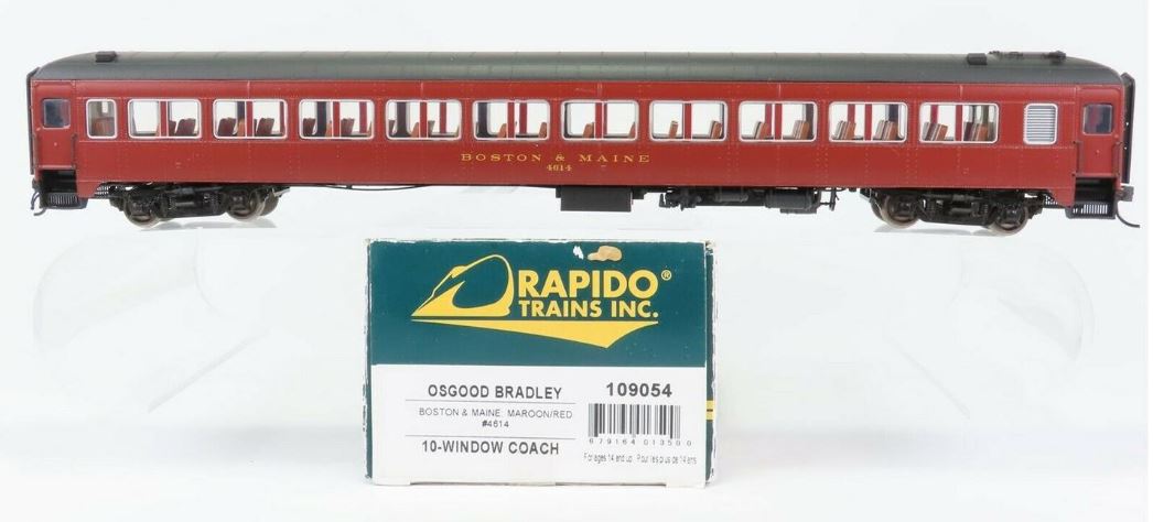 Rapido Trains 109054 HO Boston & Maine PS Osgood-Bradley 10-Window Coach #4614