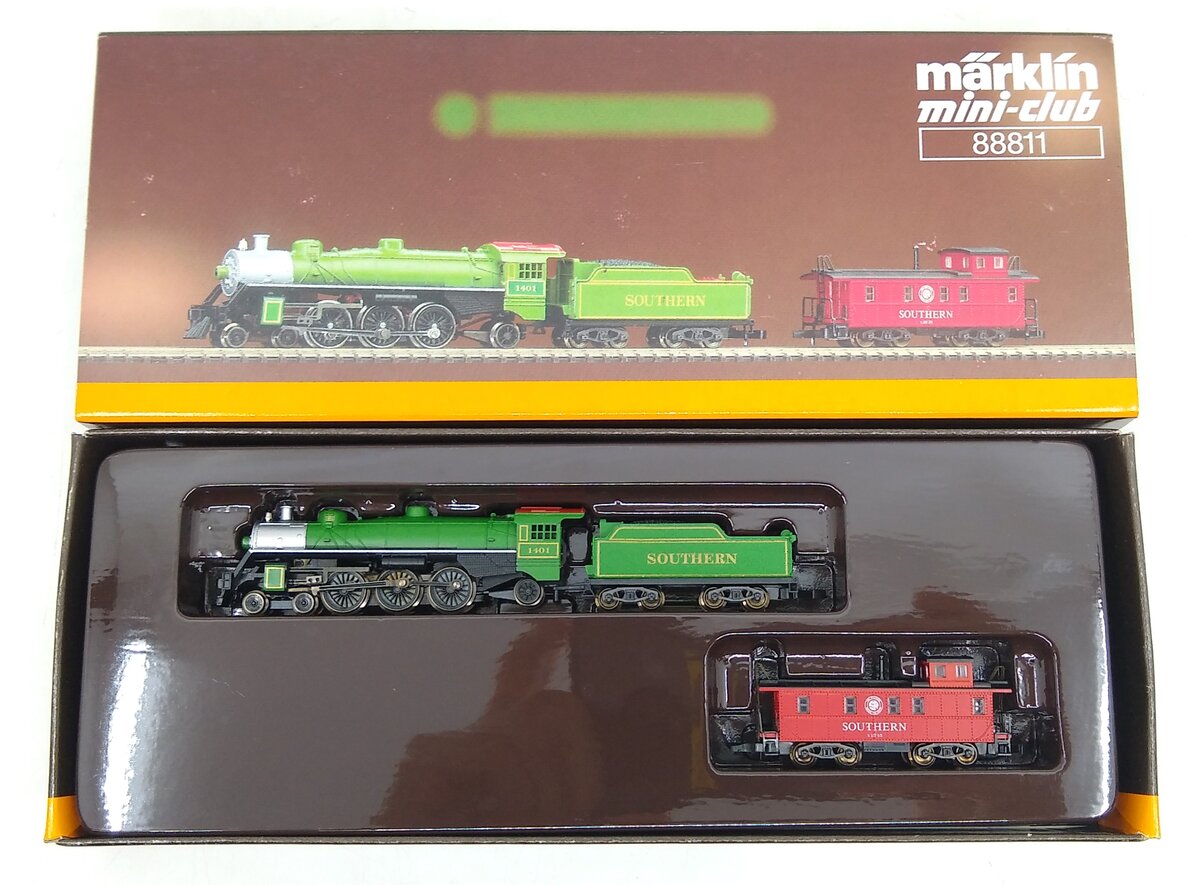 Marklin 88811 Z Southern Railway Steam Locomotive with Tender and Caboose Set LN/Box