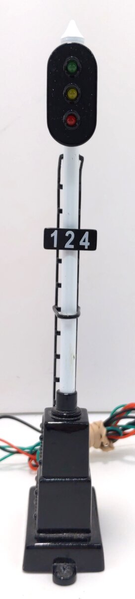 MTH 30-11036 O Scale Vertical 3-Color Block Signal LN/Box