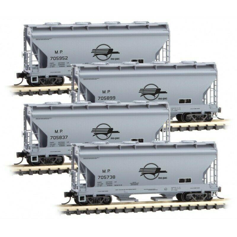 Micro-Trains 99300170 N Missouri Pacific 2-Bay Covered Hopper (4-Pack) NIB