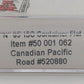 Atlas 50001062 N Scale Canadian Pacific 85' Trash Container Flat Car #520880