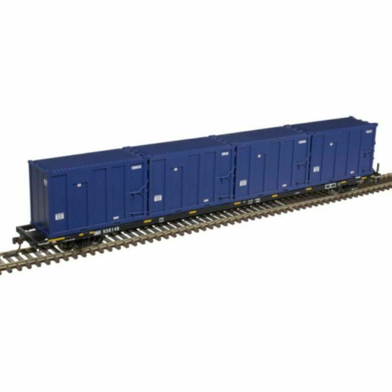 Atlas 50005423 N GIMX 85' Trash Flat Car with 4 Containers #638148