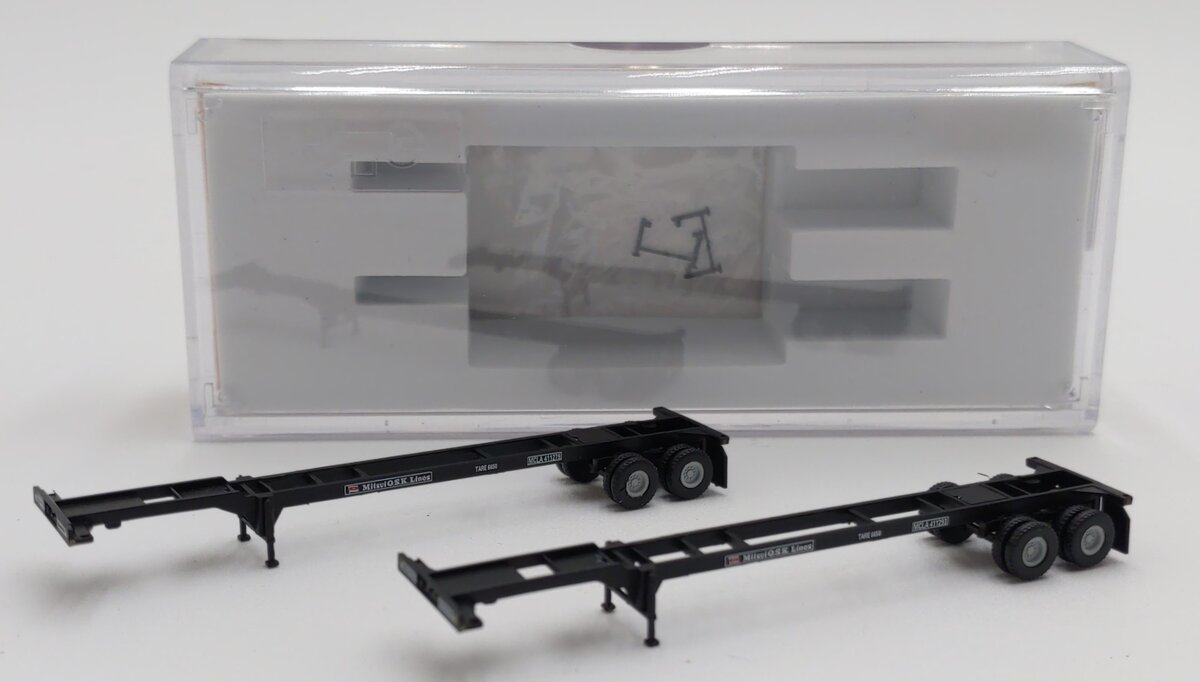 JTC Model Trains 142003 N Mitsui O.S.K. 40' Chassis Container (Pack of 2)