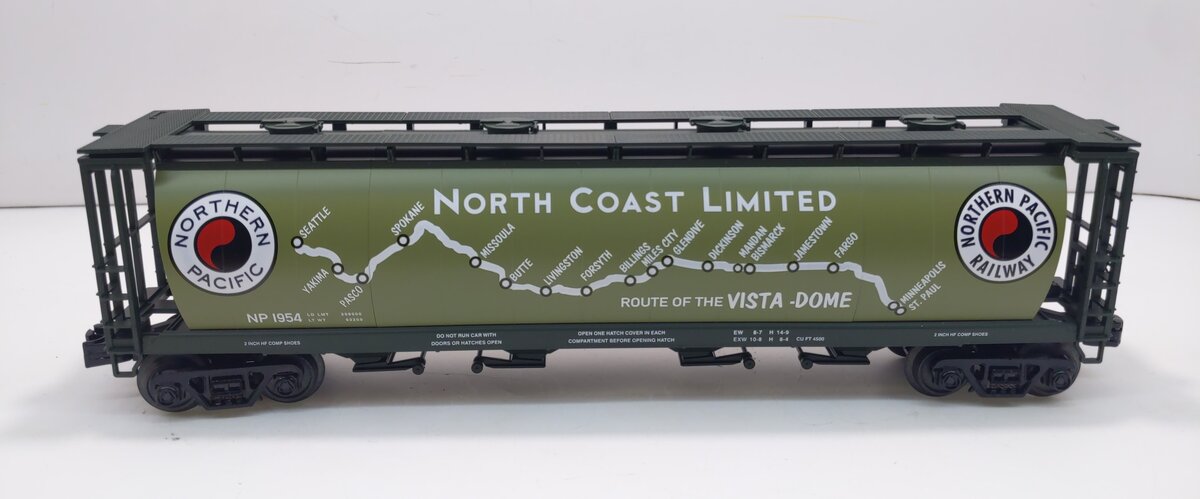 MTH 30-75534 O Northern Pacific 4-Bay Cylindrical Covered Hopper #1954