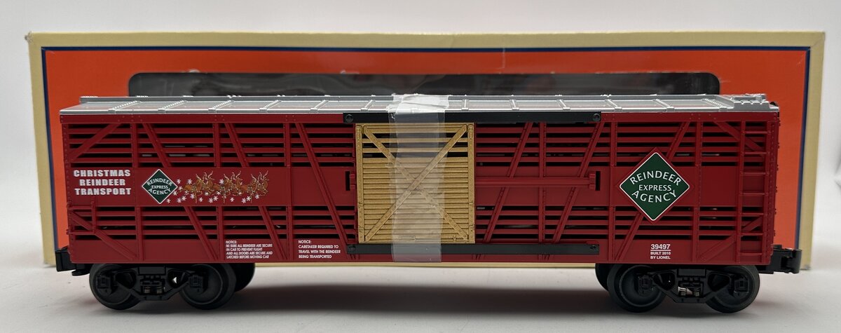 Lionel 6-39497 O Gauge Christmas Reindeer Stock Car LN/Box