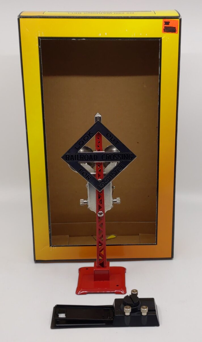 MTH 30-1036 O&O27 Gauge Red Tinplate Warning Bell Signal #69 W/Track Activation LN/Box