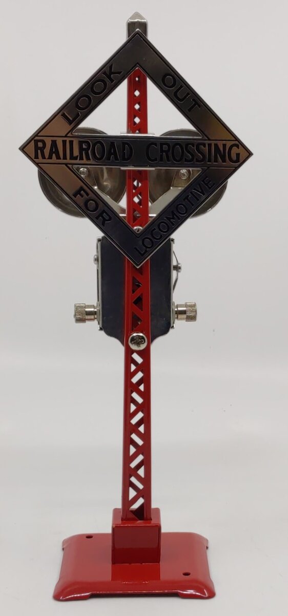 MTH 30-1036 O&O27 Gauge Red Tinplate Warning Bell Signal #69 W/Track Activation LN/Box