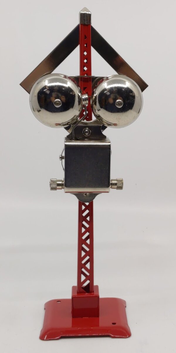 MTH 30-1036 O&O27 Gauge Red Tinplate Warning Bell Signal #69 W/Track Activation LN/Box