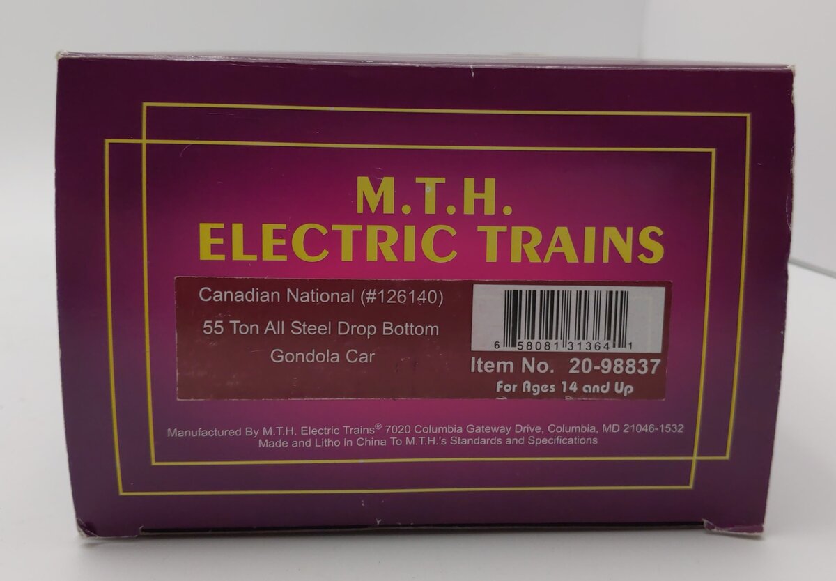 MTH 20-98837 Canadian National 55t Steel Drop Bottom Gondola