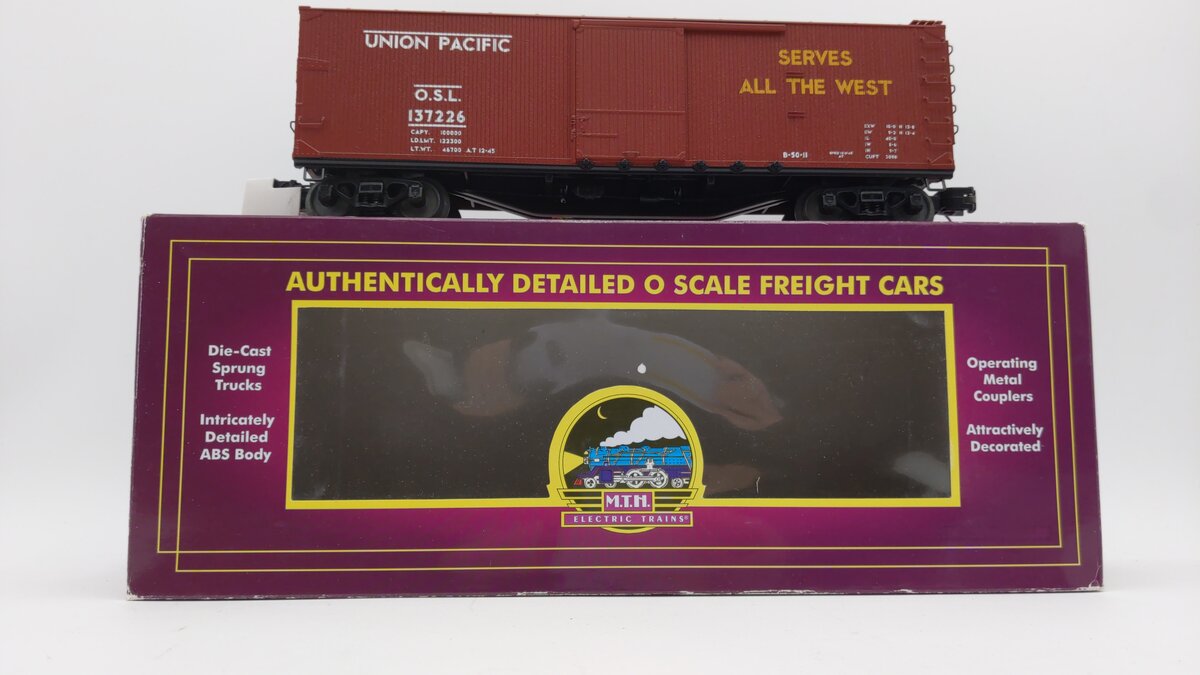 MTH 20-93590 OSL Union Pacific 40'' USRA Double Sheathed Boxcar #137222 NIB