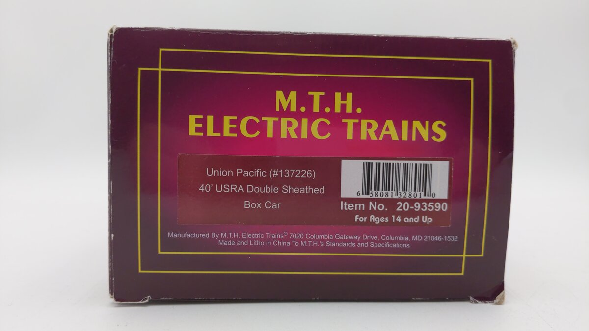 MTH 20-93590 OSL Union Pacific 40'' USRA Double Sheathed Boxcar #137222 NIB