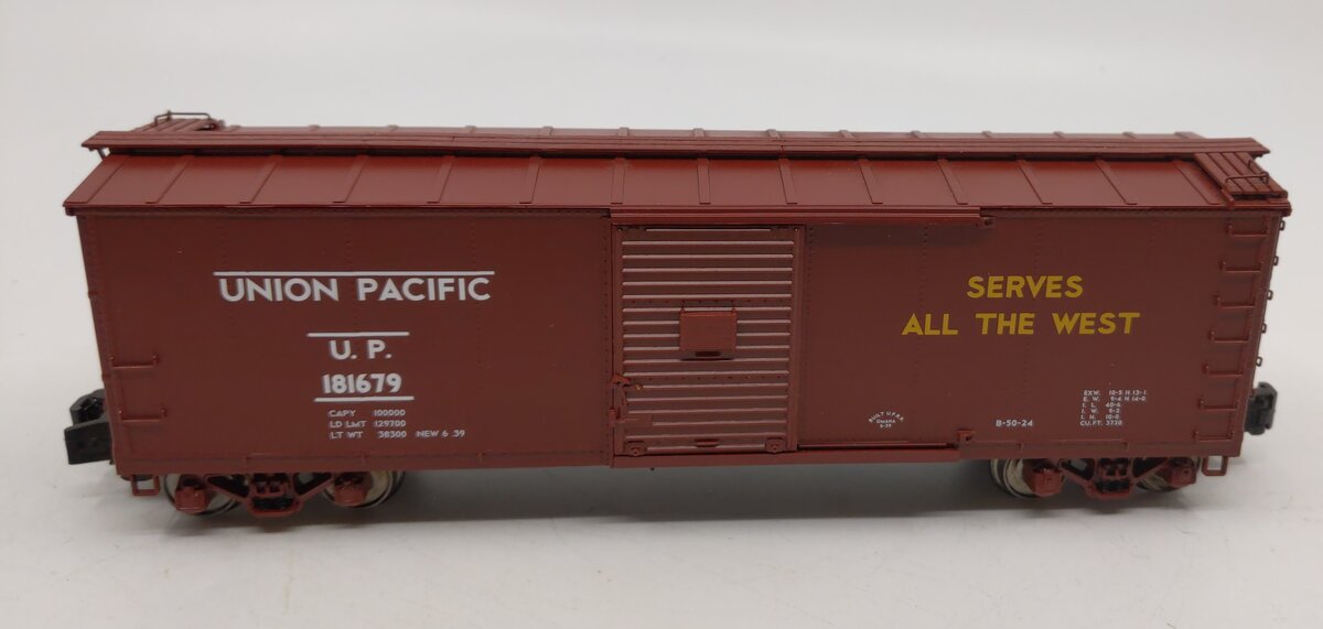 MTH 35-74014 S Gauge Union Pacific 40' Rebuilt Steel Box Car #181679