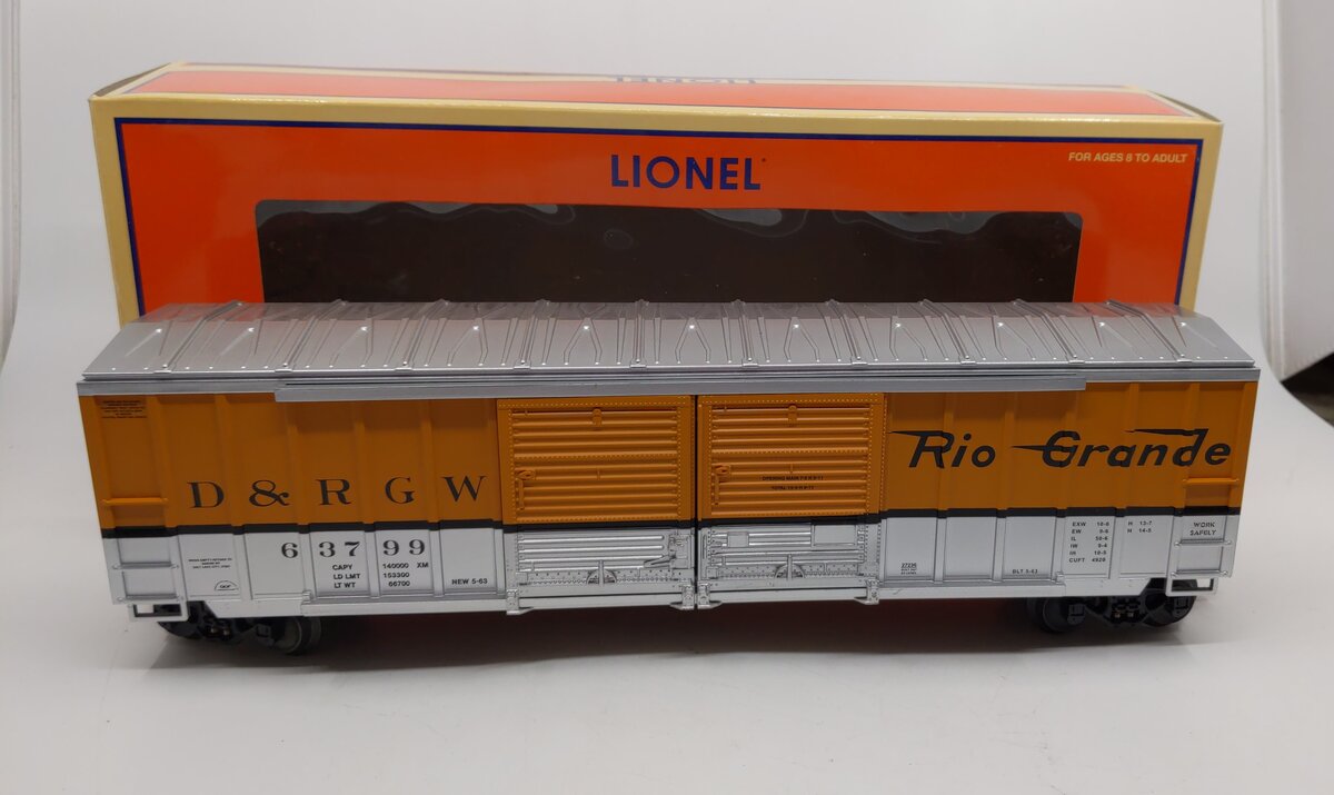 Lionel 6-27236 O Gauge Denver & Rio Grande Double Door Boxcar #63799 LN/Box