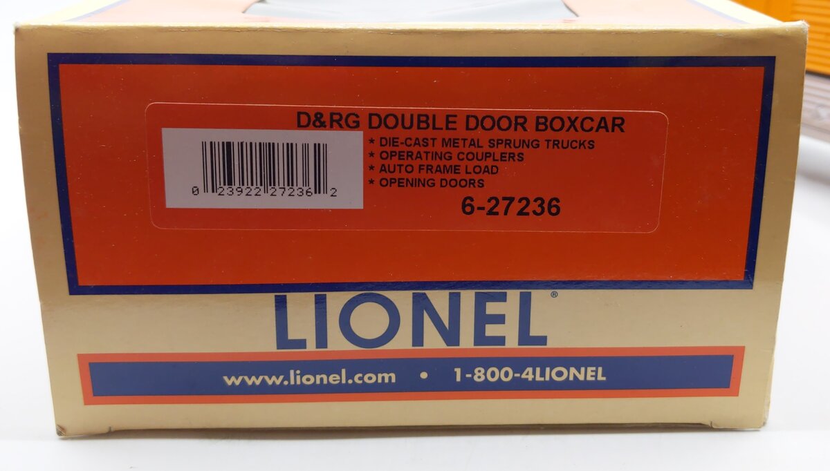Lionel 6-27236 O Gauge Denver & Rio Grande Double Door Boxcar #63799 LN/Box