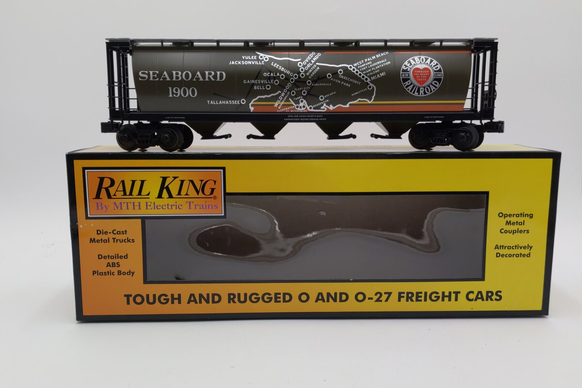 MTH 30-75647 O Seaboard Air Line 4-Bay Cylindrical Hopper Car #1900