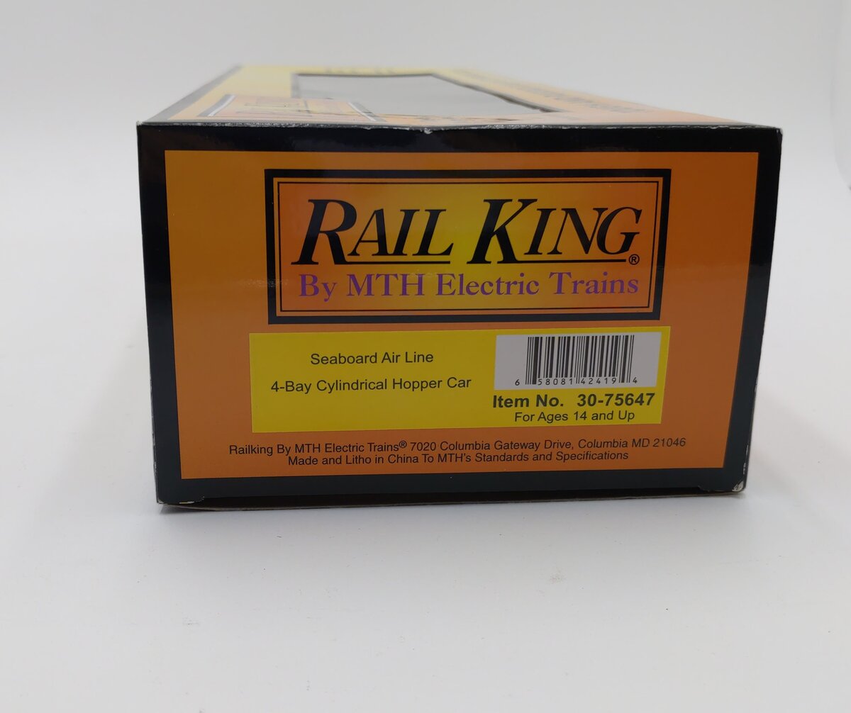 MTH 30-75647 O Seaboard Air Line 4-Bay Cylindrical Hopper Car #1900