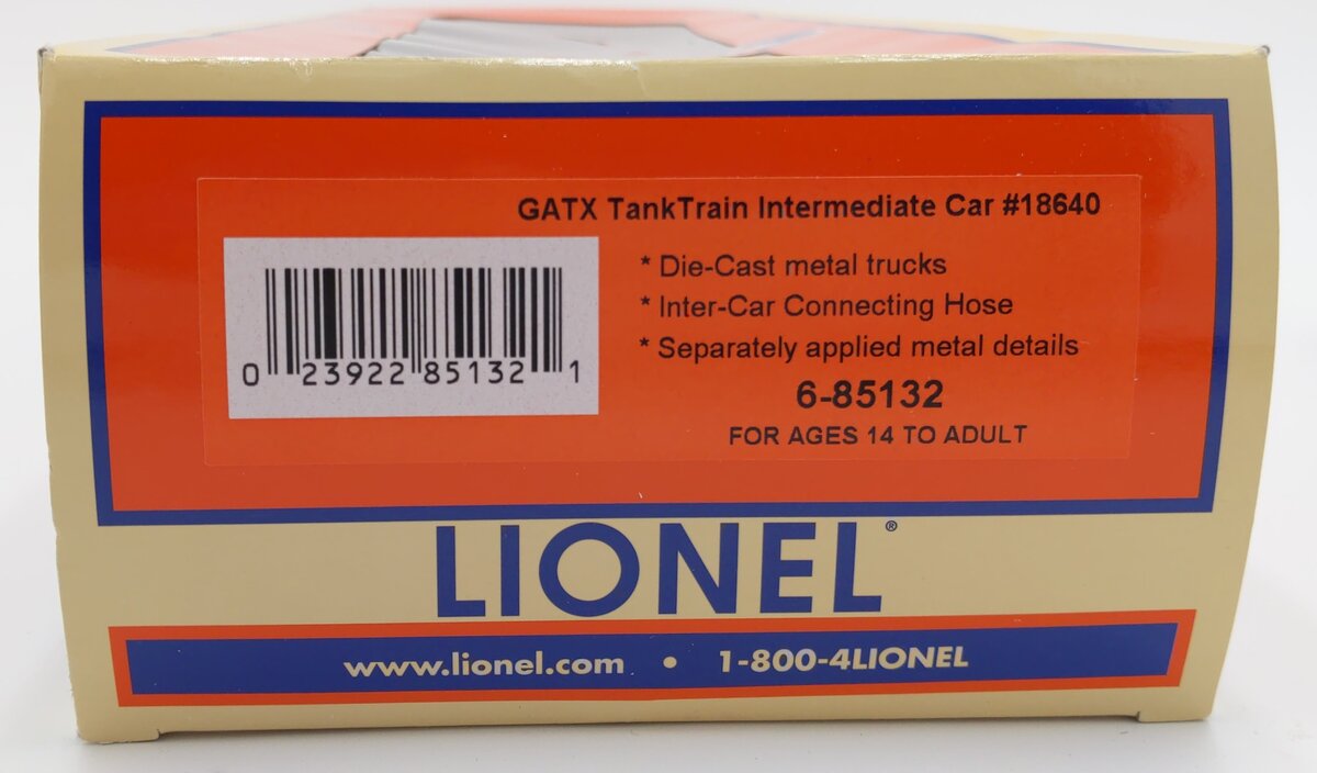 Lionel 6-85132 O Tank Train Car White #18640
