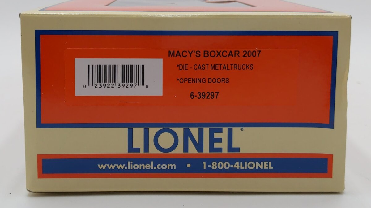Lionel 6-39297 O 2007 Macy's Parade Boxcar LN/Box