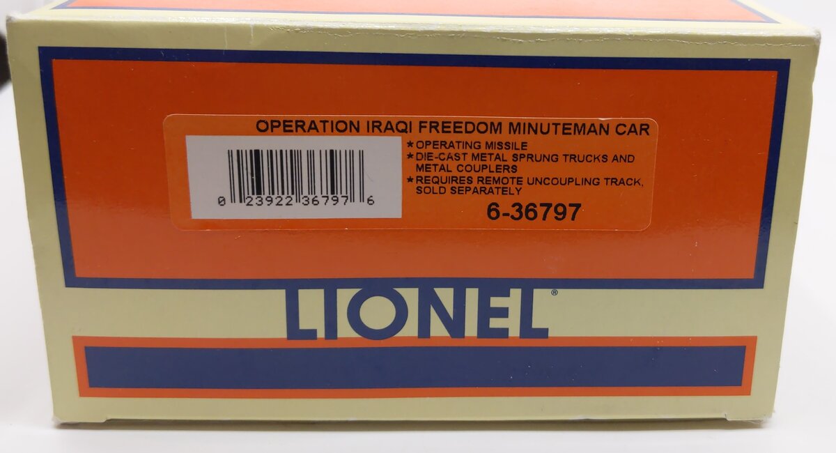 Lionel 6-36797 O Gauge Operation Iraqi Freedom Minuteman Missile Car LN/Box