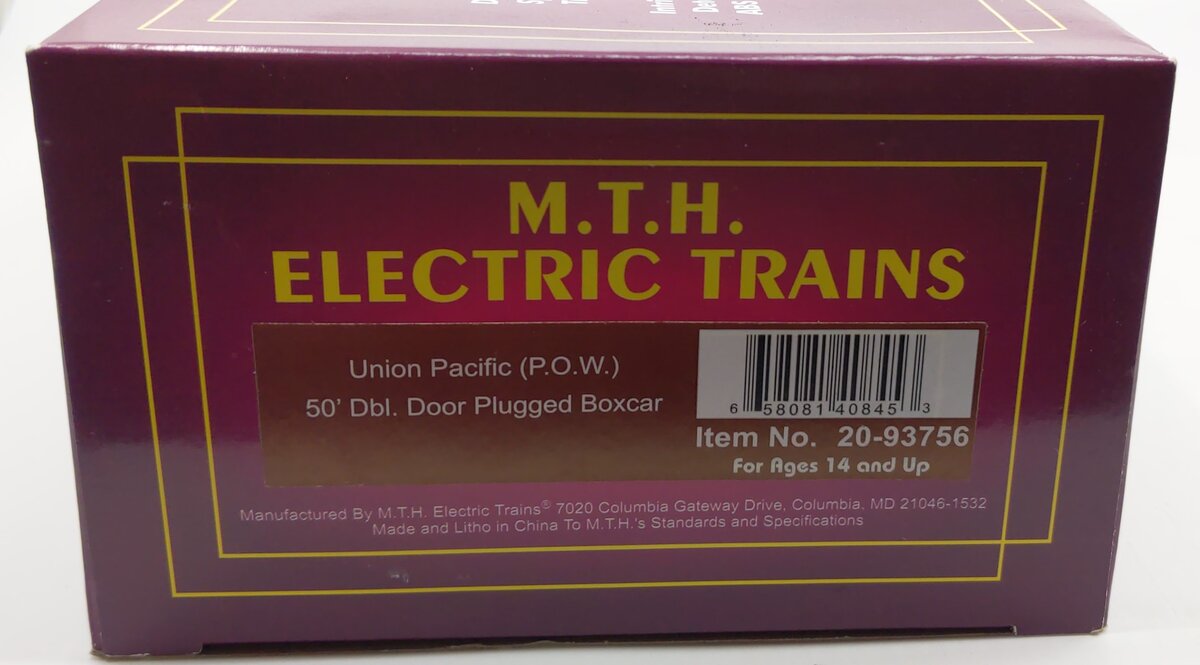 MTH 20-93756 O Union Pacific POW/MIA UP Spirit 50’ Double Door Plugged Boxcar