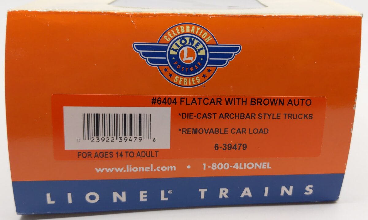Lionel 6-39479 O PWC Flatcar with Brown Auto #6404