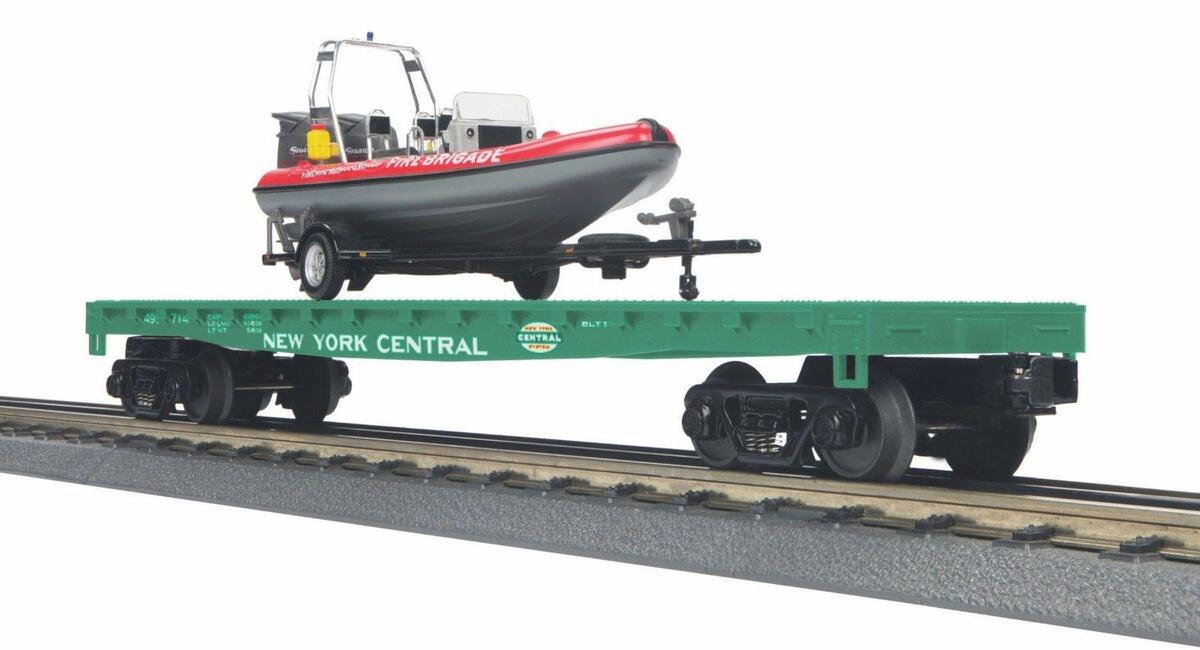MTH 30-76540 O NYC 50' Flatcar with Rescue Boat