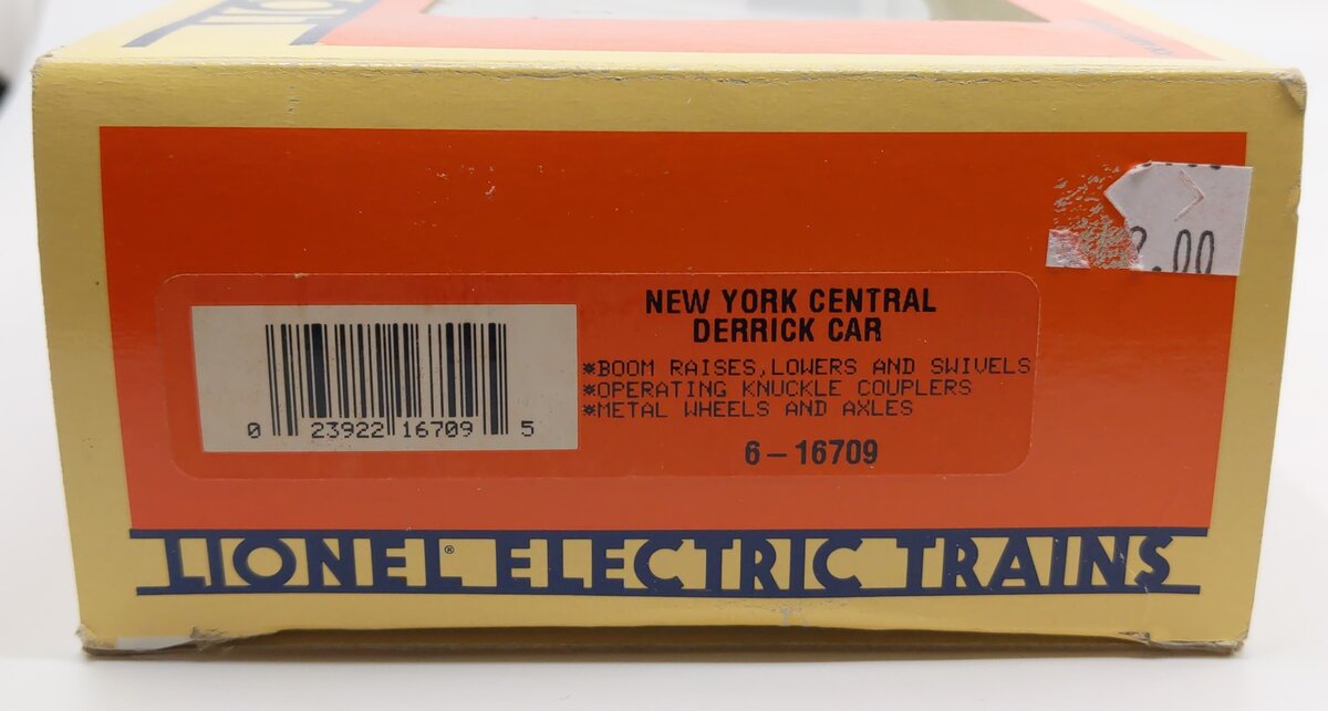 Lionel 6-16709 O Gauge New York Central Derrick Car LN/Box