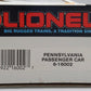 Lionel 6-16002 O Gauge Pennsylvania Tuscan Coach Car #16002 LN/Box