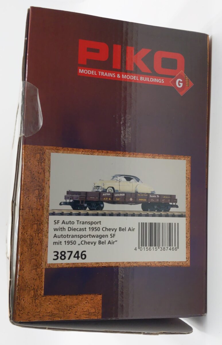 Piko 38746 G Scale ATSF Auto Transport #80824