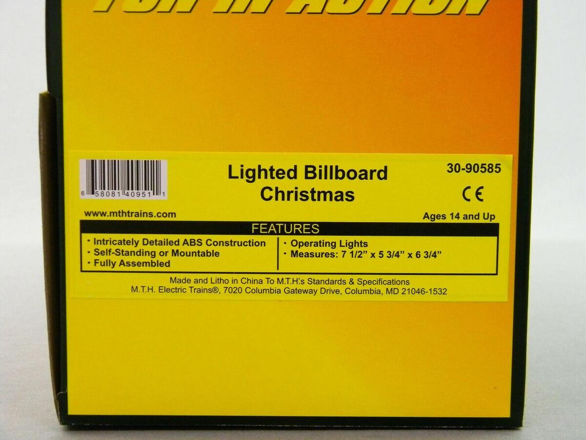 MTH 30-90585 O Christmas Lighted Billboard