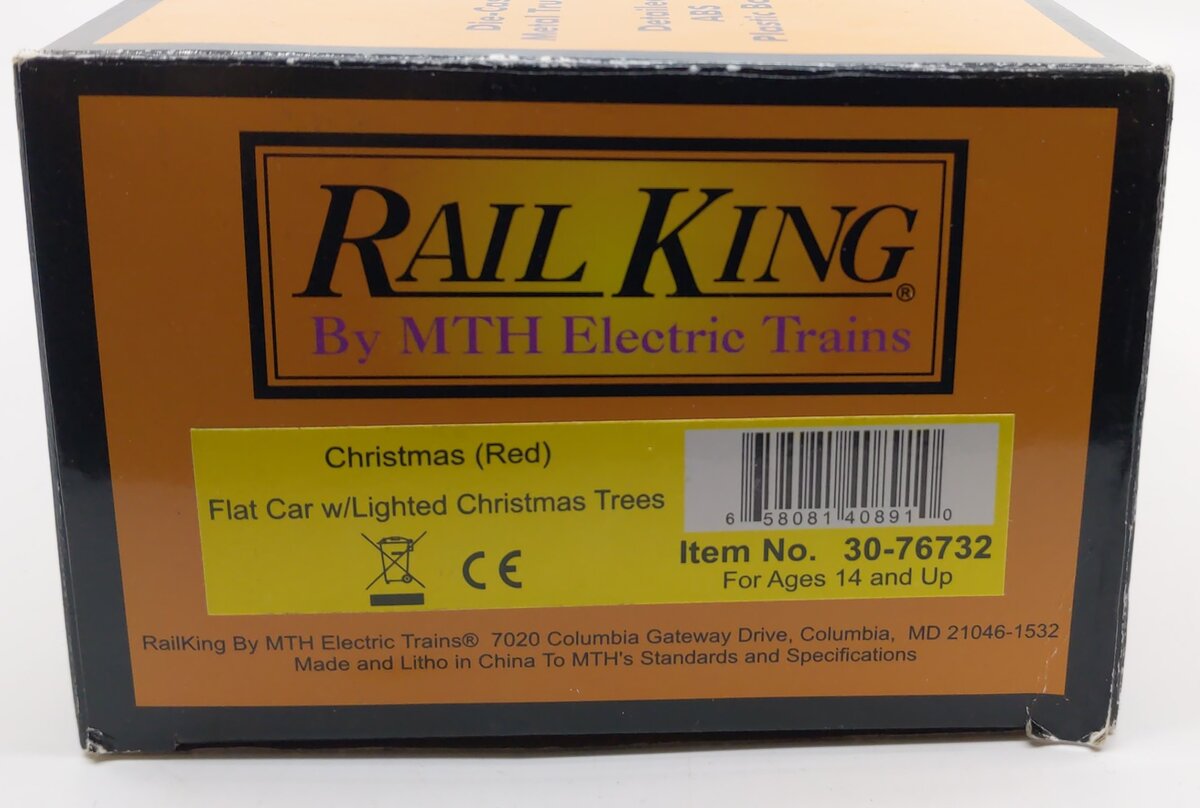 MTH 30-76732 O Christmas Flatcar with Lighted Christmas Trees #120018