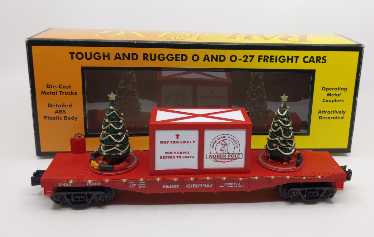 MTH 30-76732 O Christmas Flatcar with Lighted Christmas Trees #120018