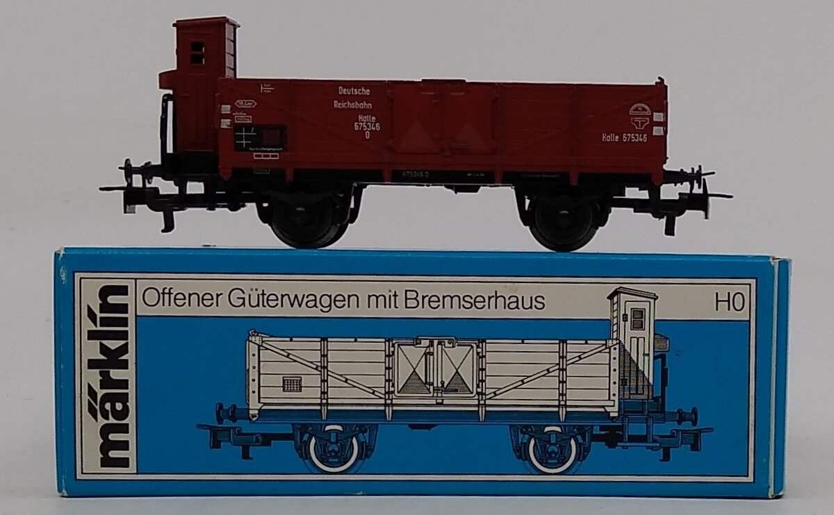 Marklin 4696 HO Scale Deutsche Reichsbahn Halle Red Gondola LN/Box
