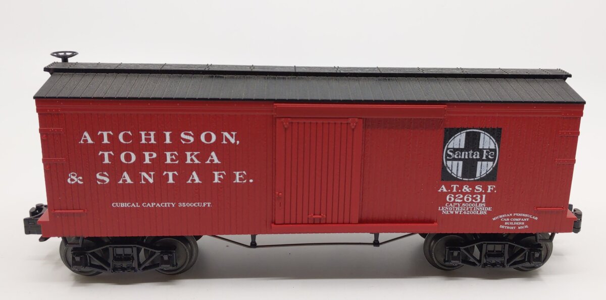 MTH 30-74732 O Gauge AT&SF 34' Box Car - 19th Century LN/Box
