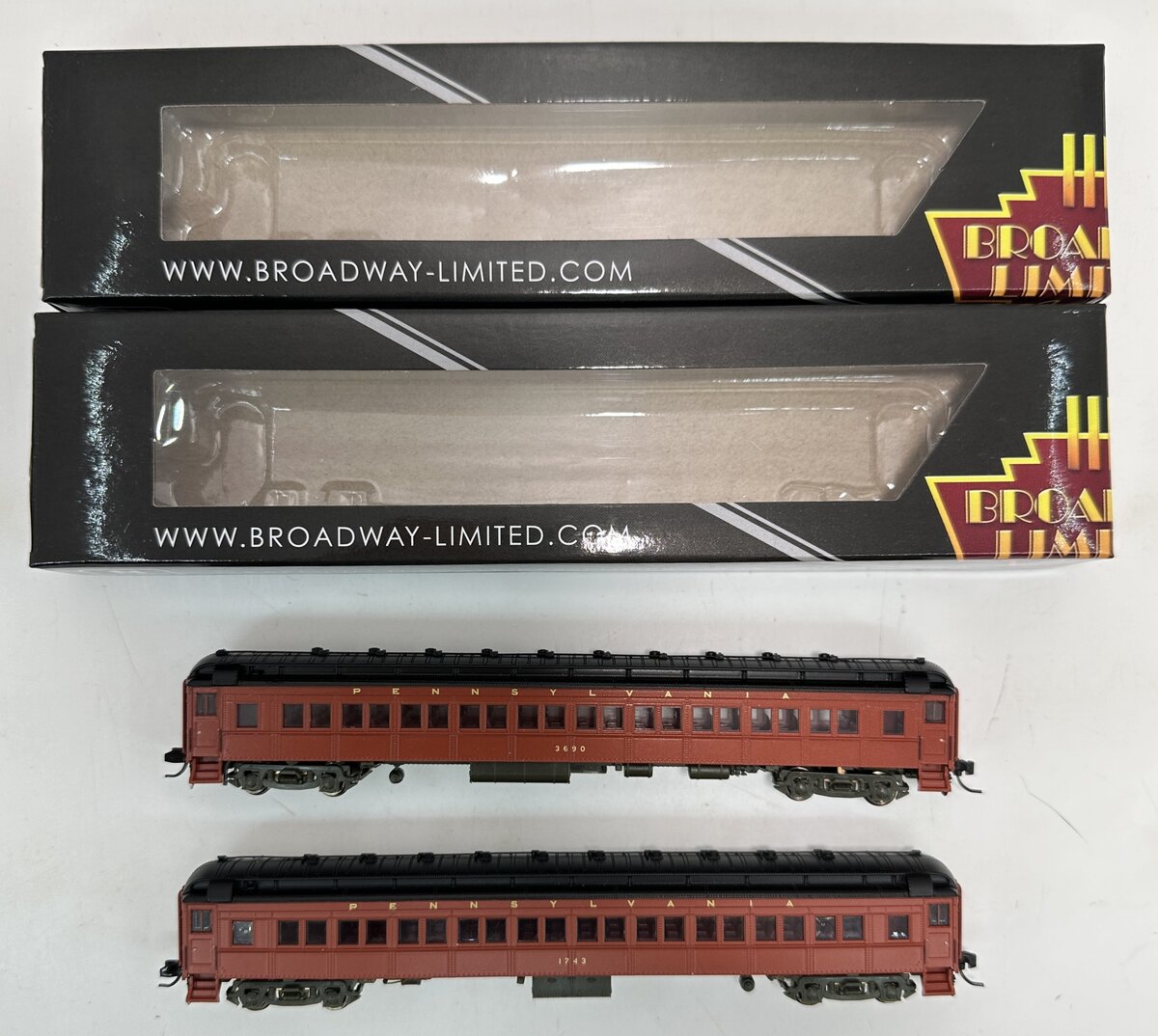Broadway Limited 6514 N Pennsylvania P70 Coach No AC 1939-41 A (Pack of 2)