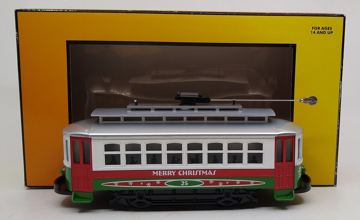 MTH 30-5146 Merry Christmas RailKing Bump-n-Go Trolley #25 LN/Box