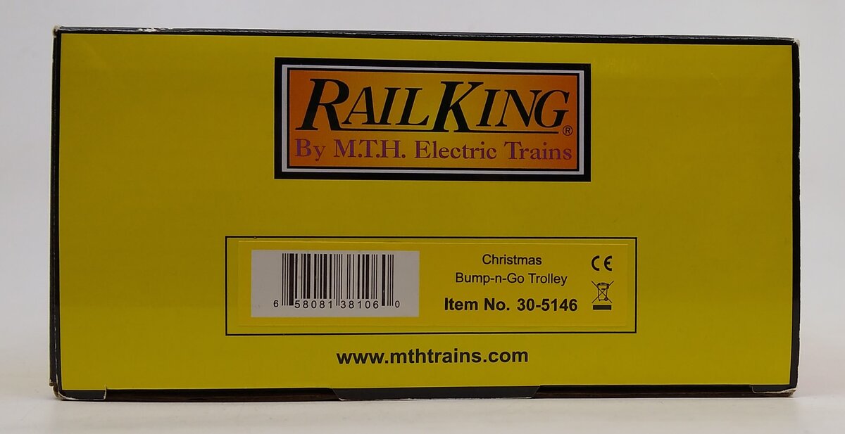 MTH 30-5146 Merry Christmas RailKing Bump-n-Go Trolley #25 LN/Box