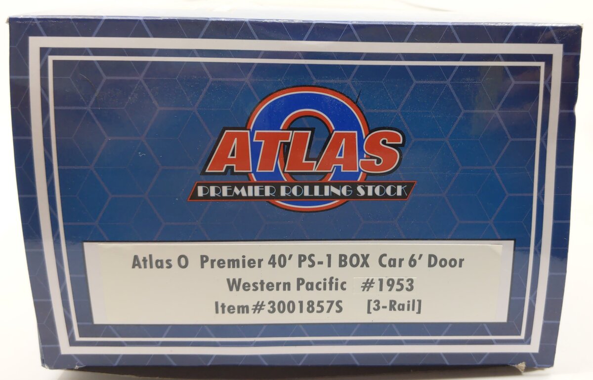 Atlas 3001857S O Gauge Western Pacific 40' PS-1 Box Car #1953 (3-Rail) LN/Box
