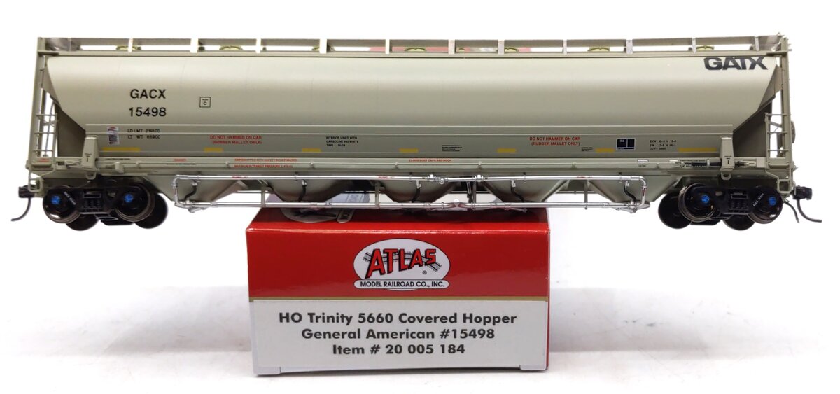 Atlas 20005184 HO Scale General American Trinity 5660 Covered Hopper Car #15498