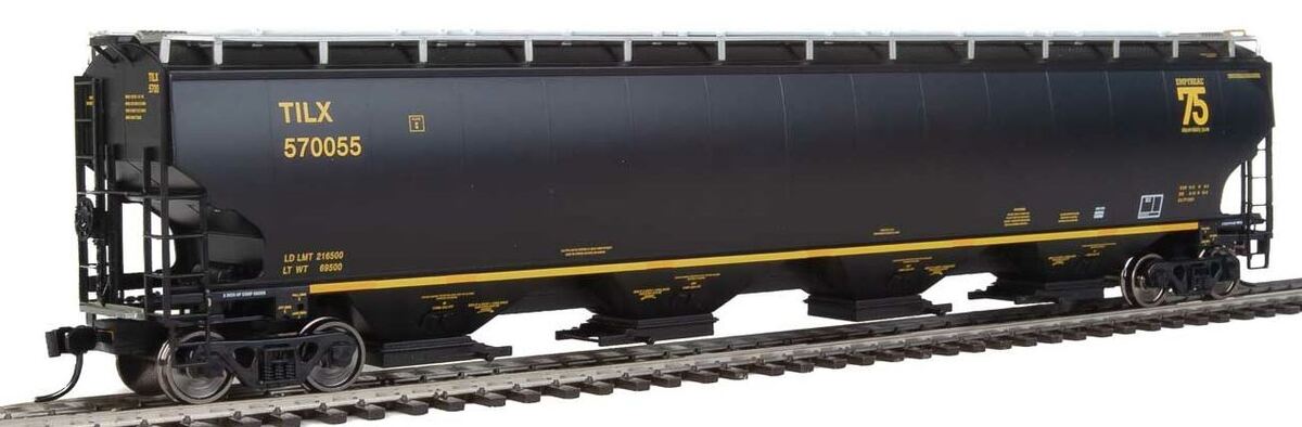 Walthers 920-105834 HO TILX 67' Trinity 6351 4-Bay Covered Hopper #570055