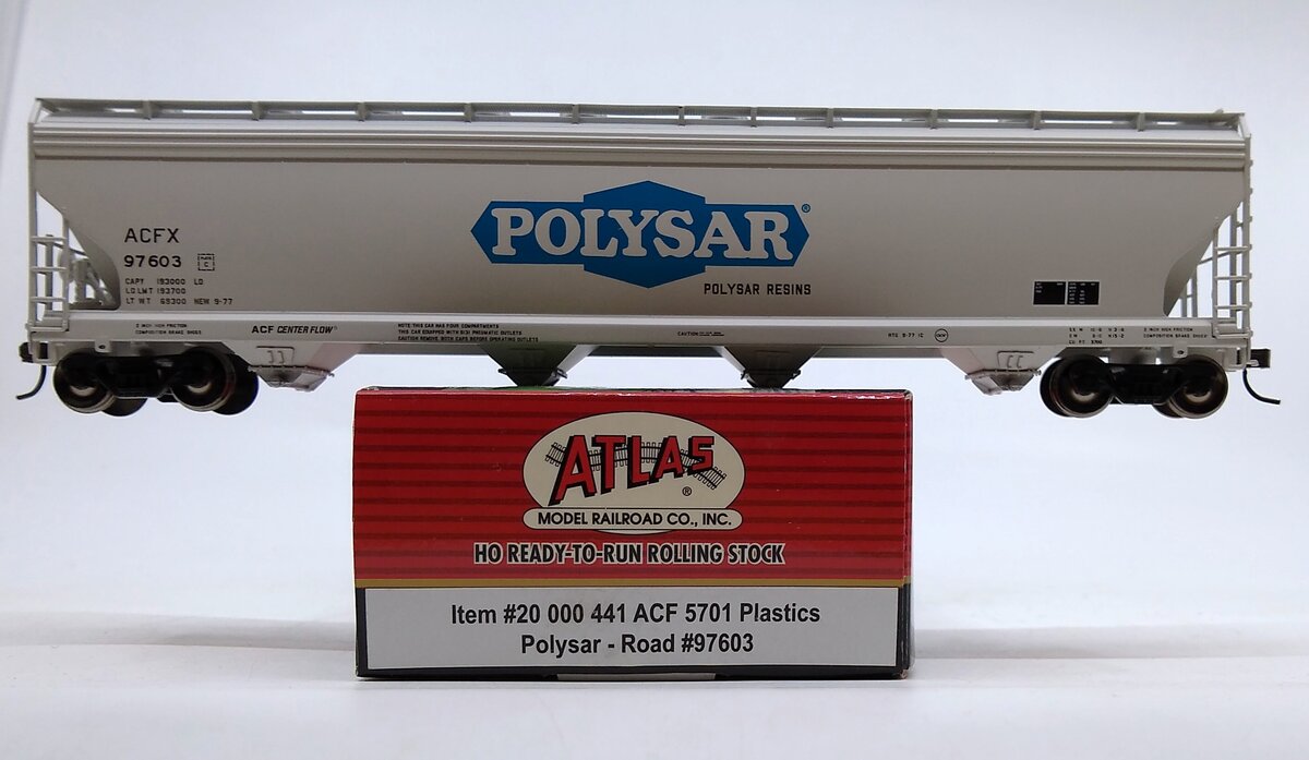 Atlas 20000441 HO Scale Polysar ACF Plastics Hopper #97603