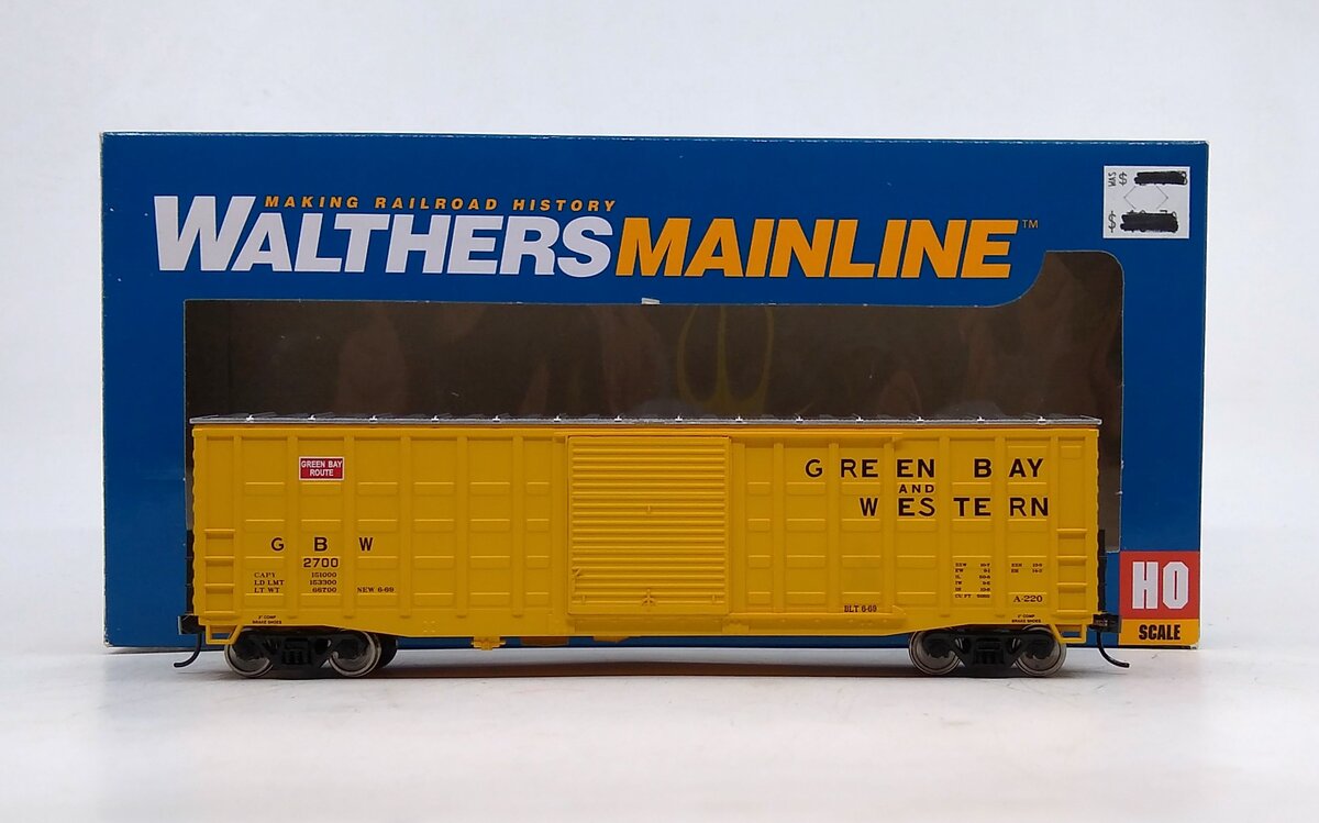 Walthers 910-2304 HO Scale Green Bay & Western 50' Waffle-Side Box Car #2700