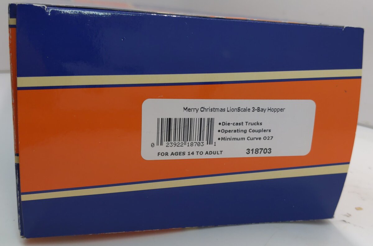 Lionel 318703 O Scale 'Merry Christmas' 3- Bay Hopper #18703 LN/Box