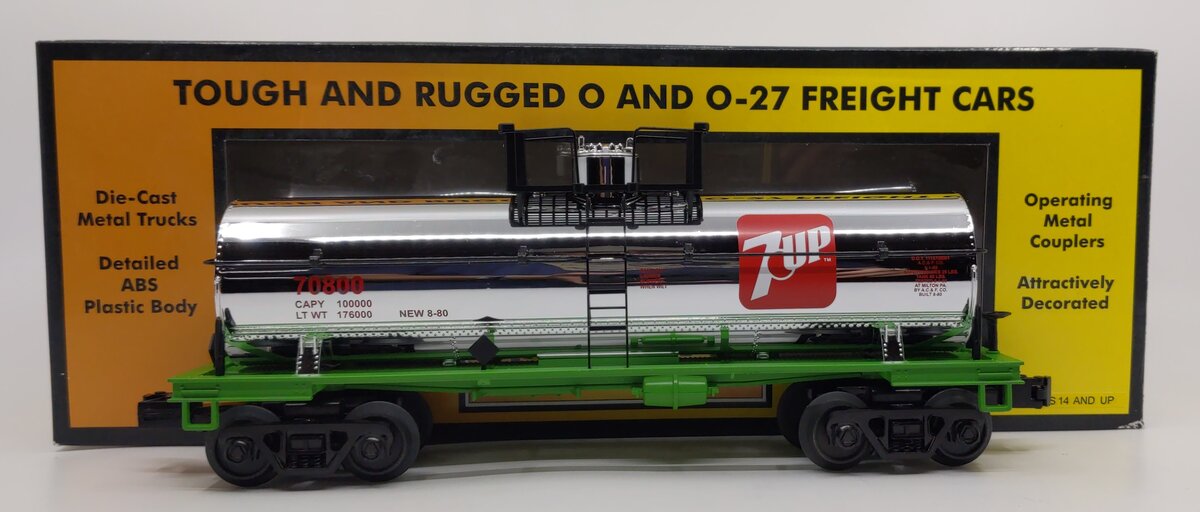 MTH 30-73269 O Gauge 7UP Tank Car #70800