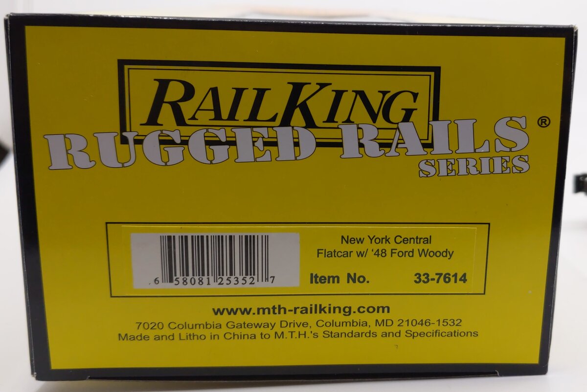 MTH 33-7614 O Gauge New York Central Flat Car w/48 Ford Woody PicKUp